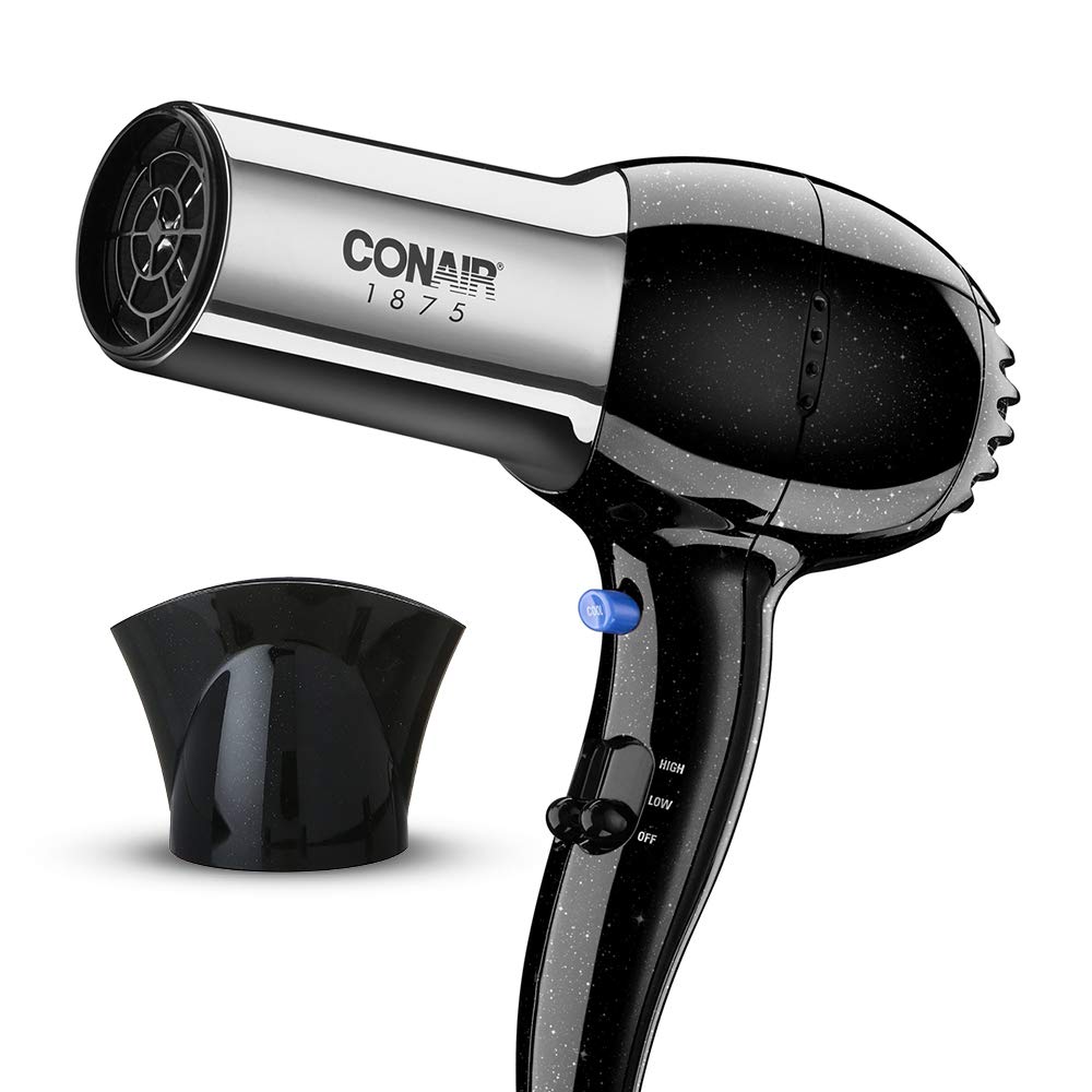 Conair 1875 Watt Full Size Pro Hair Dryer with Ionic Conditioning . Black / Chrome. 1 Count