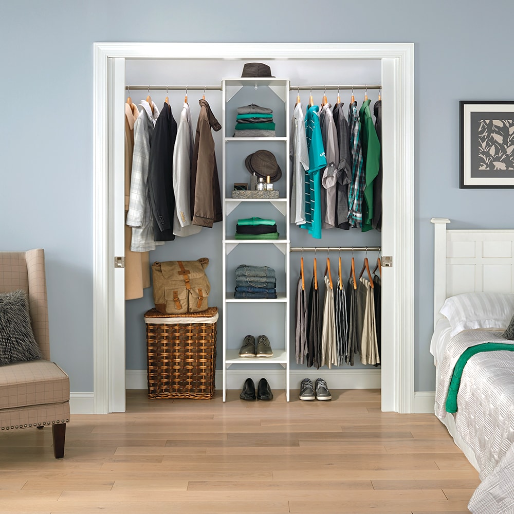 ClosetMaid BrightWood 4-ft to 9-ft W x 6.85-ft H White Wood Closet System