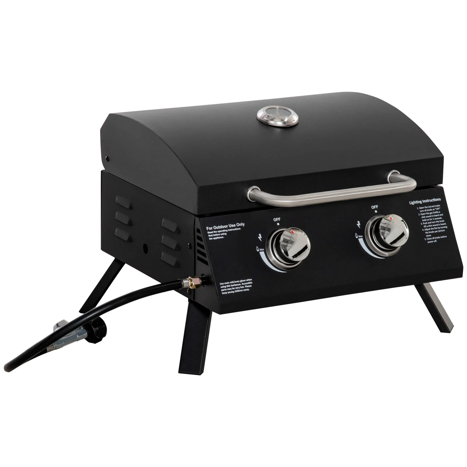 Outsunny 2 - Burner Portable Liquid Propane 10000 BTU Gas Grill