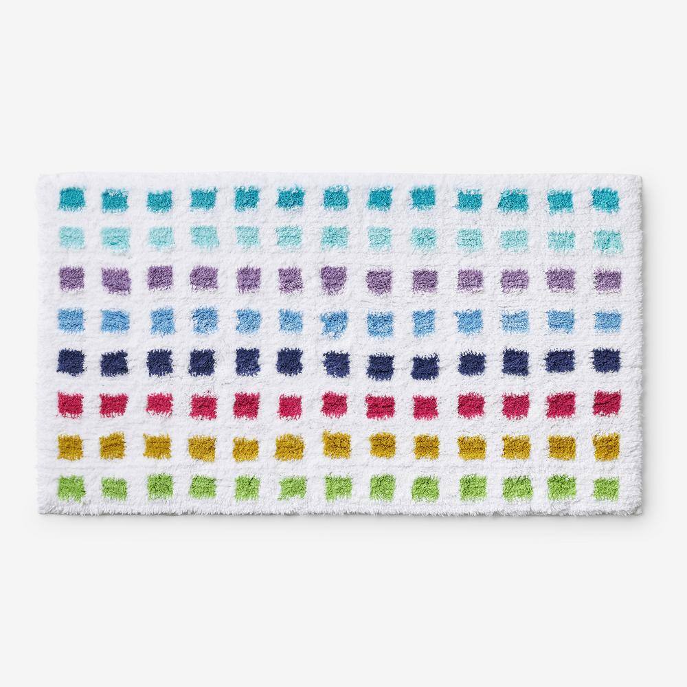 The Company Store  Spectrum White 34 in. x 21 in. Polka Dot Bath Rug