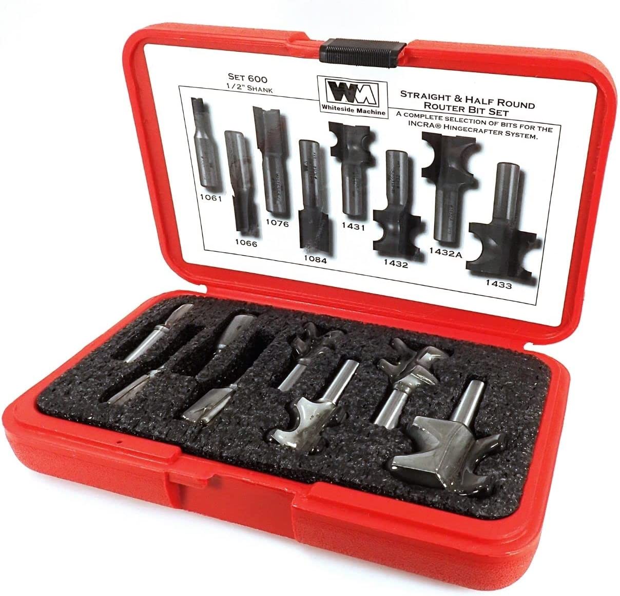 Whiteside Router Bits 600 Straight and Half Round Combo Set with 1/2-Inch Shank
