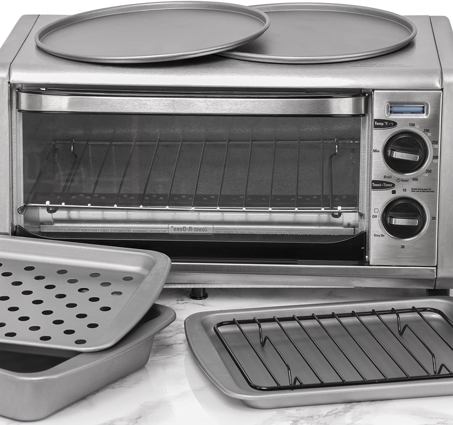 G & S Metal Products Company OvenStuff Personal Size 6-Piece Toaster Oven Set-Non-Stick Baking Pans. Easy to Clean and Perfect for Single Servings. Silver