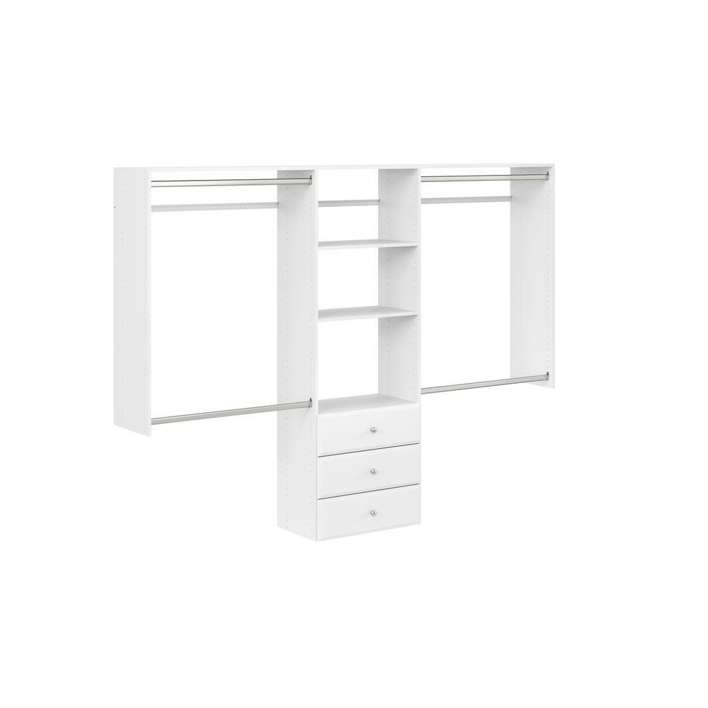 Closet Evolution WH55 Premium 60 in. W - 96 in. W White Wood Closet System