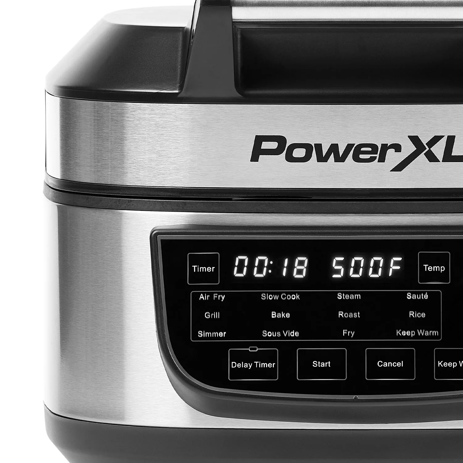 PowerXL Grill Air Fryer Combo 6 QT 12-in-1 Indoor Grill. Air Fryer. Slow Cooker. Roast. Bake. 1550-Watts. Stainless Steel Finish (Standard)