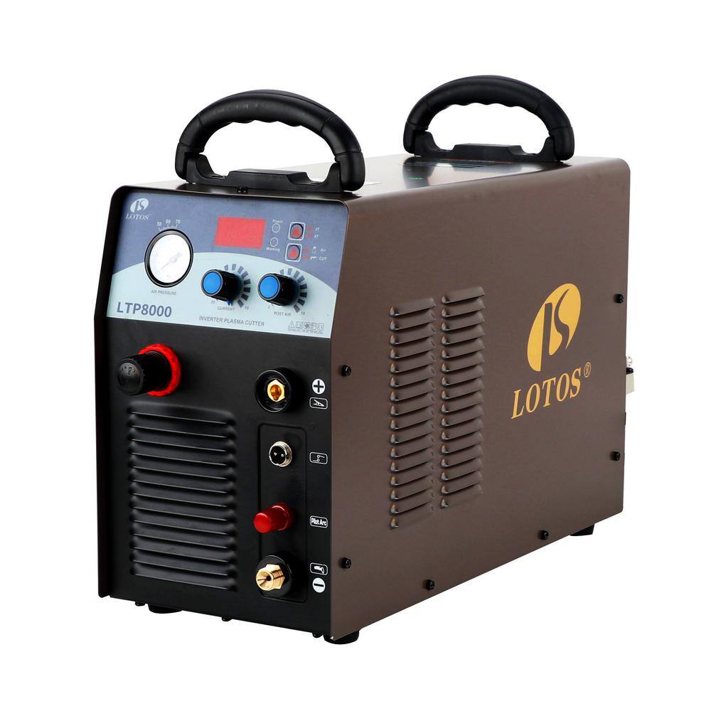 Lotos LTP8000 80 Amp Non-Touch Pilot Arc IGBT Inverter Plasma Cutter for Metal. 220V. 1 inch Clean Cut