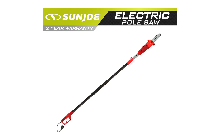 Sun Joe SWJ802E-RED 8 in. 6.5 Amp Multi-Angle Telescopic Electric Pole Saw. Red