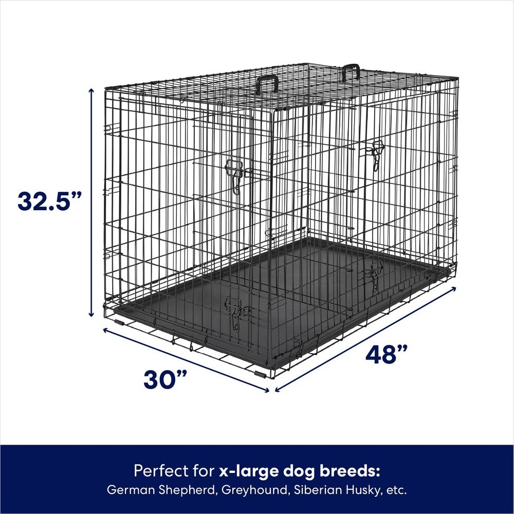 Frisco Fold and Carry Double Door Collapsible Wire Dog Crate - XL