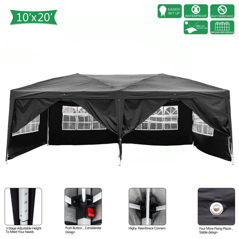Ktaxon 10-x20′ Canopy Wedding Party Tent Pop up Gazebo Black-6