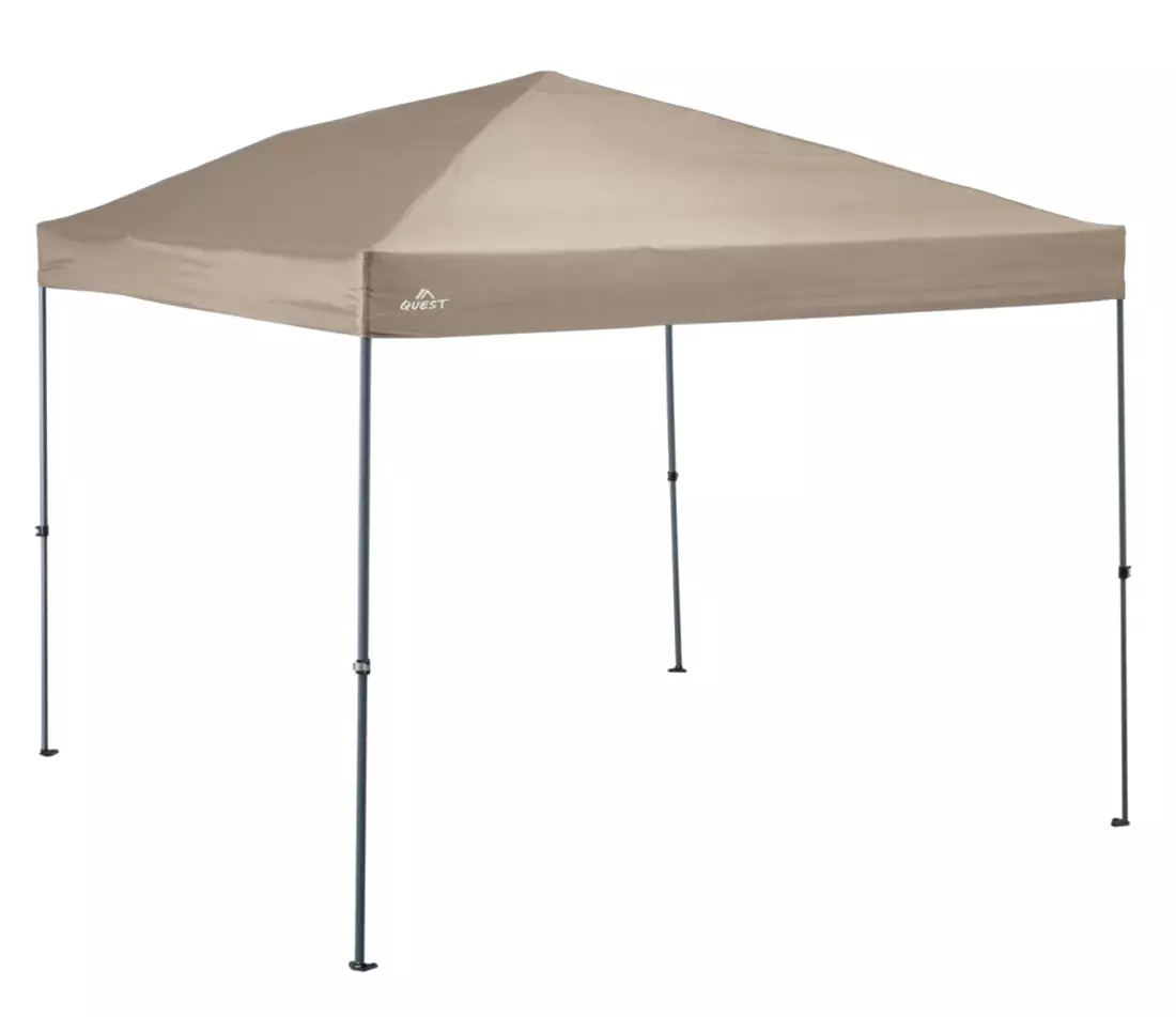 Quest Q100 10′ x 10′ Quick Lift Straight Leg Canopy - Khaki
