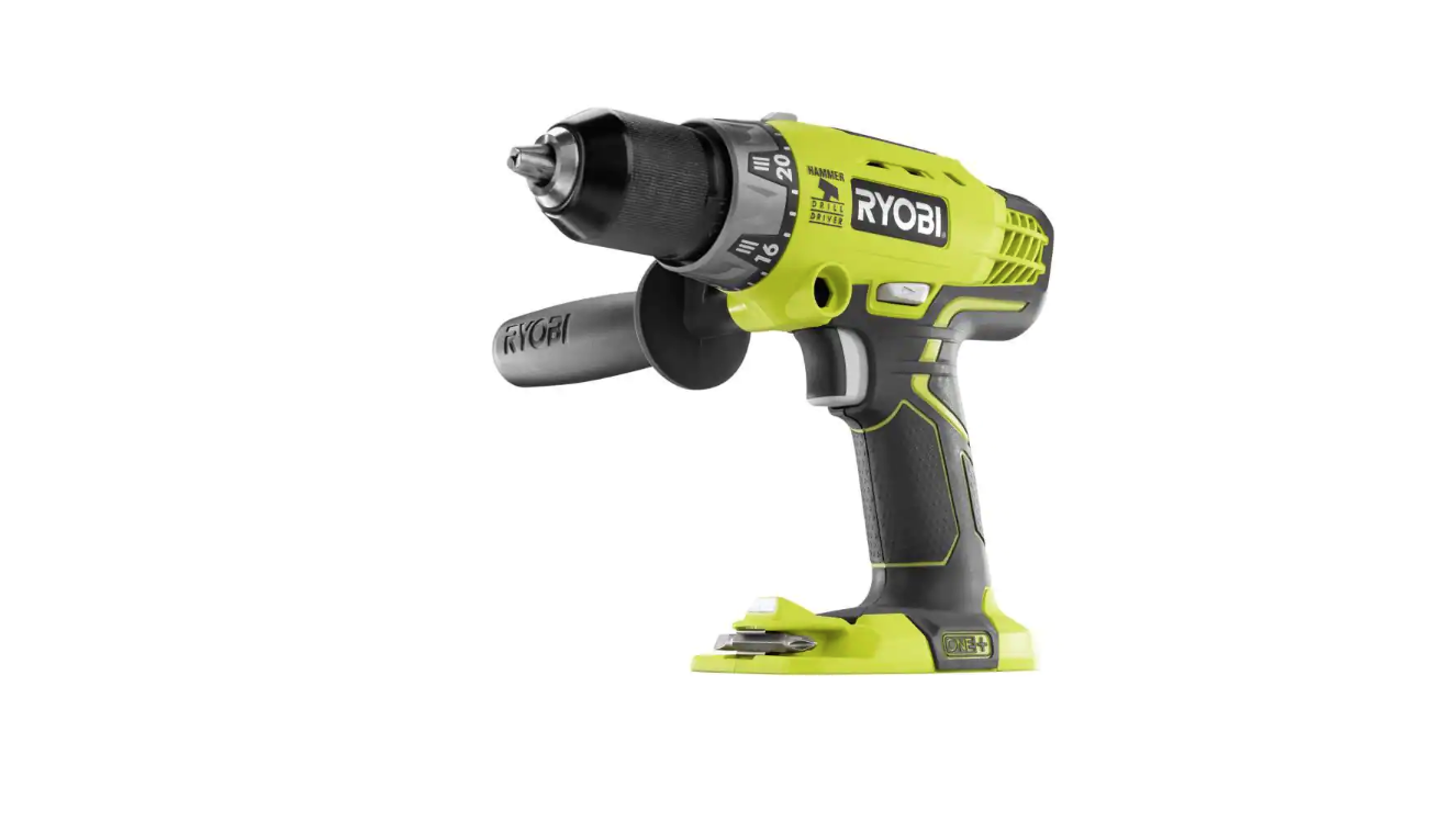 RYOBI P214 ONE+ 18V Cordless 1/2 in. Hammer Drill/Driver (Tool Only) with Handle