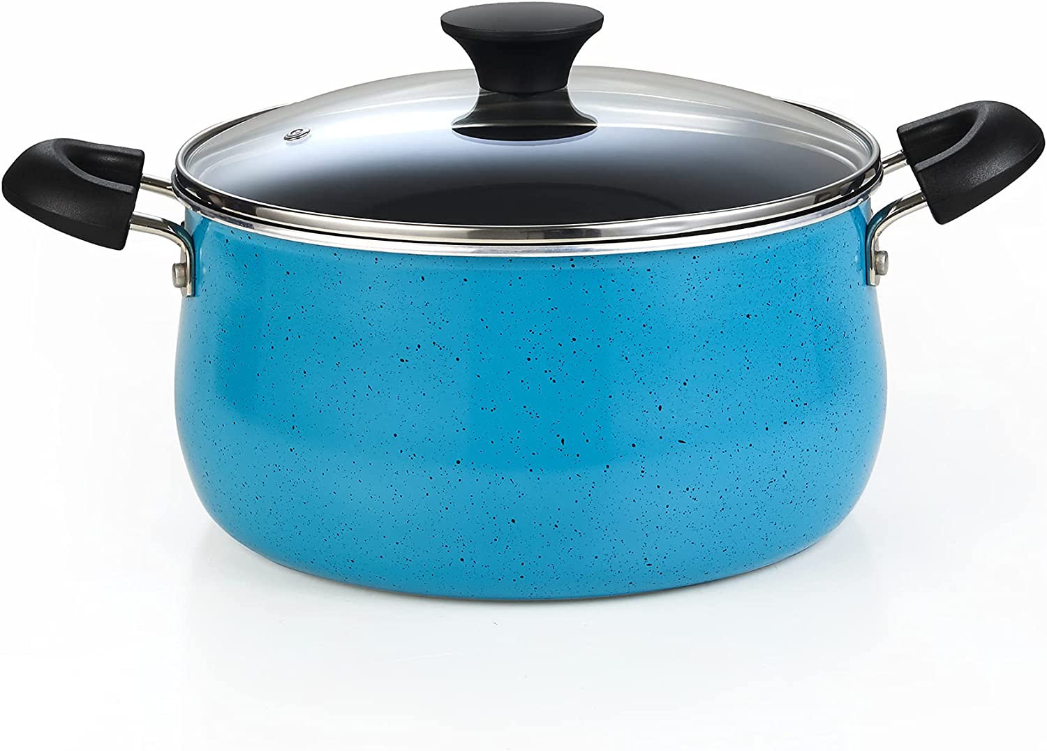 Cook N Home Nonstick Cookware Belly Shape 10-Piece. Turquoise