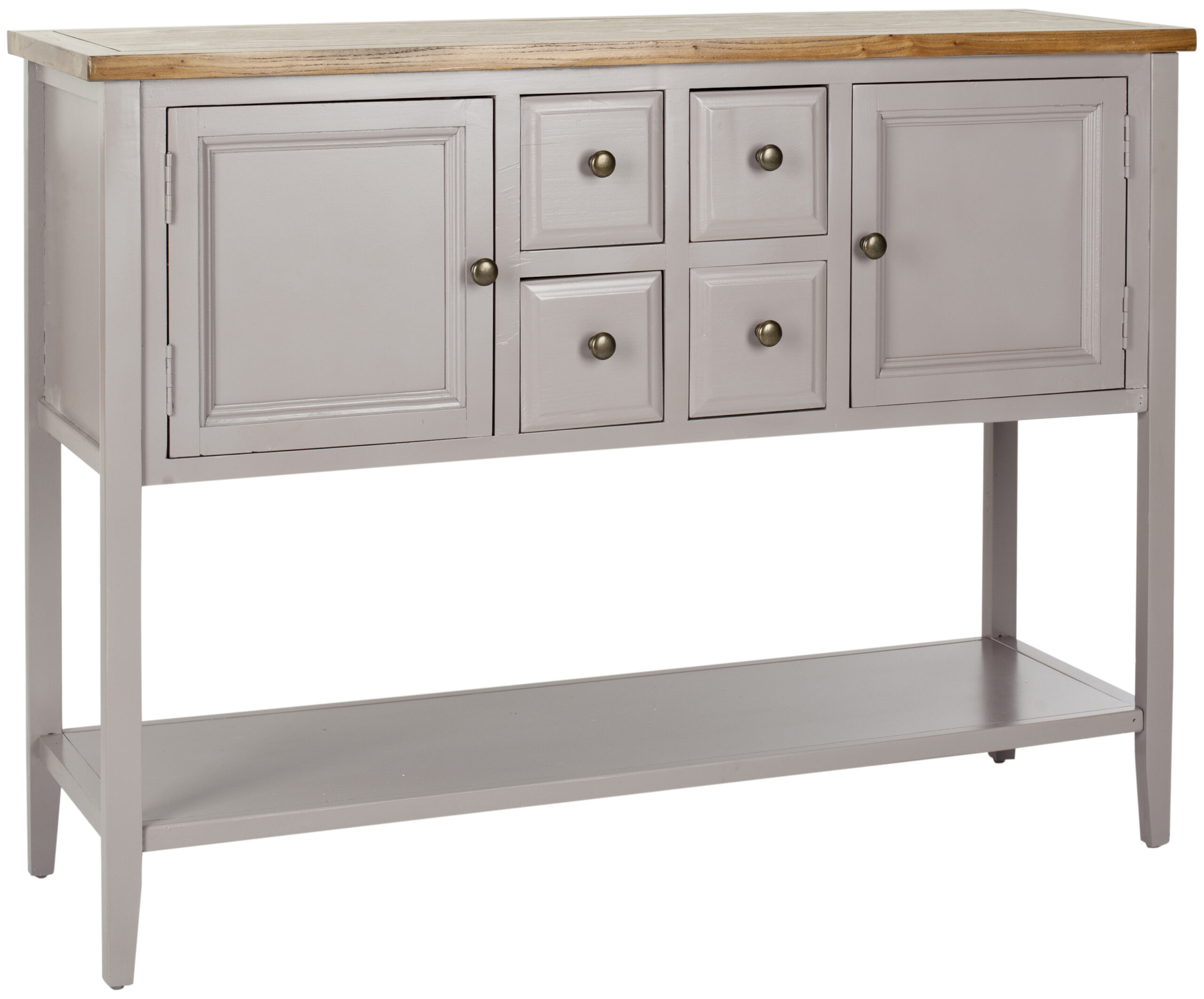 Safavieh Charlotte Rustic Storage Sideboard w/ 2 Cabinets & 4 Drawers. Quartz Grey/Oak