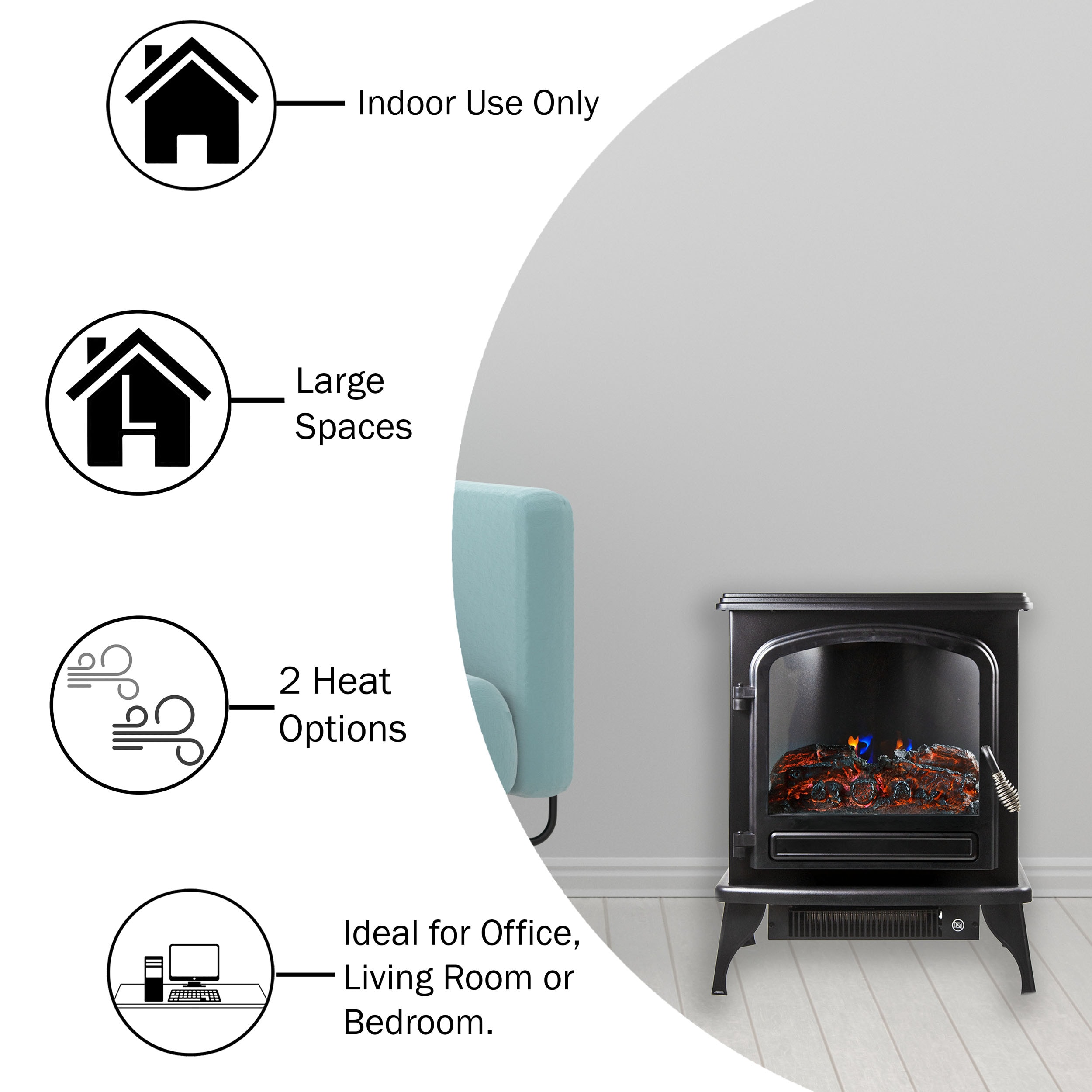 Comfort Zone CZFP6 1500-Watt Fan Cabinet Indoor Electric Space Heater