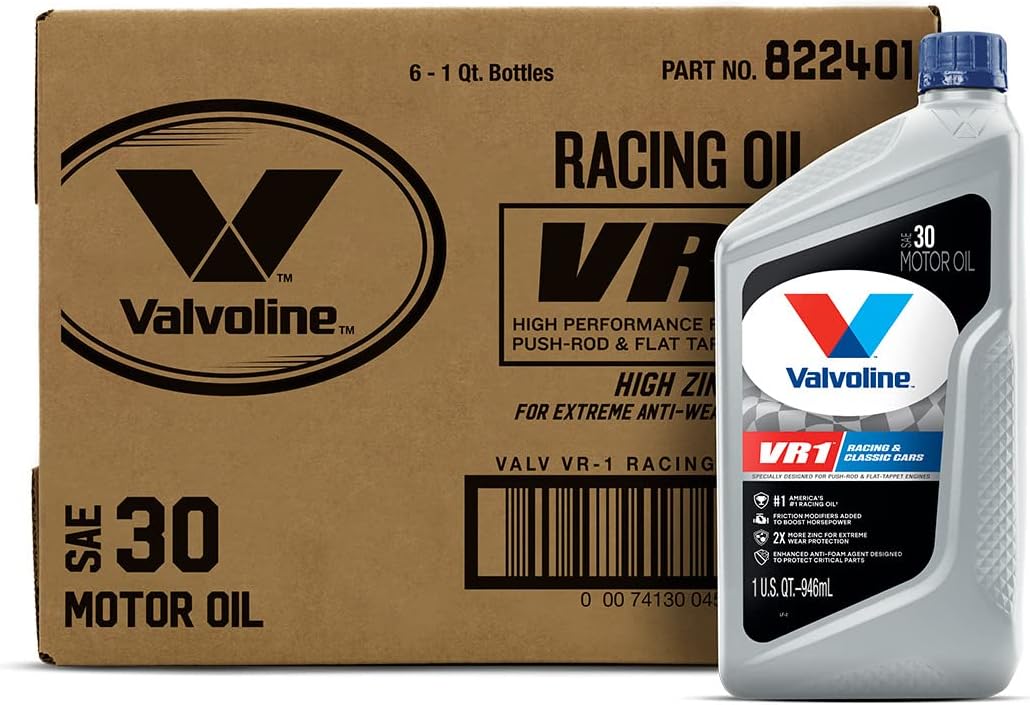 Valvoline VR1 Racing SAE 30 Motor Oil 1 QT. Case of 6