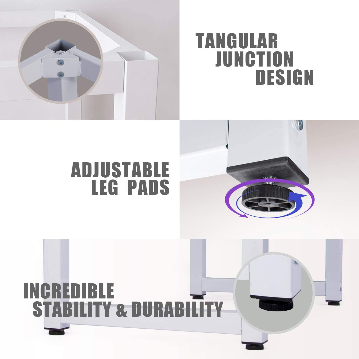 S.Fyronti 63 inch Extra Large Computer Desk Writing Study Table for Home Office. White
