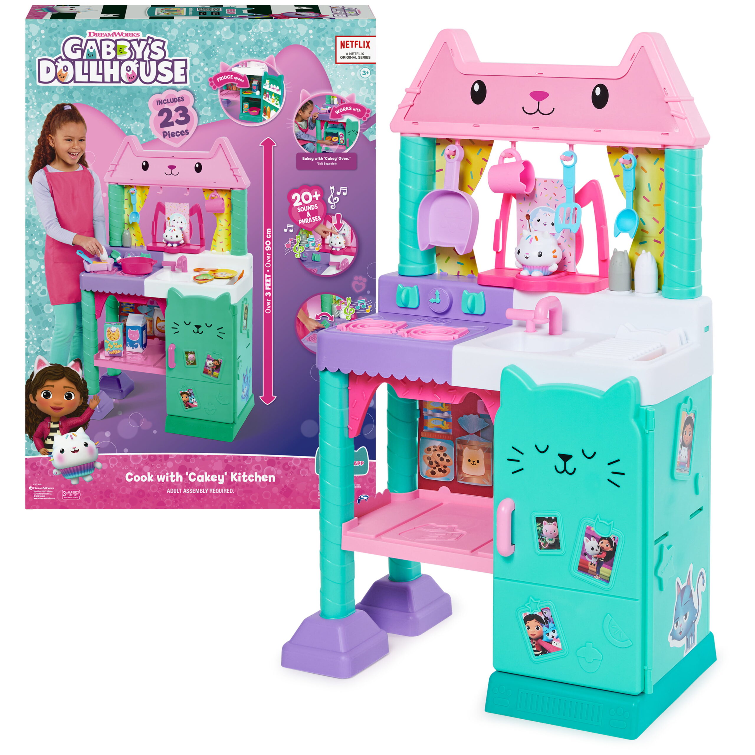 Gabby's Dollhouse. Cakey Play Kitchen Set. for Kids Ages 3 and up
