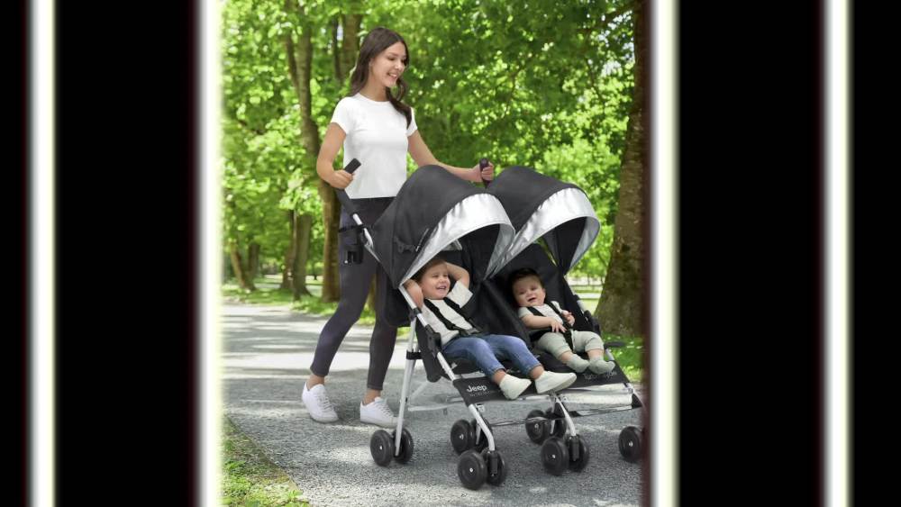 Jeep TurboGlyde Side by Side Double Stroller by Delta Children. Black