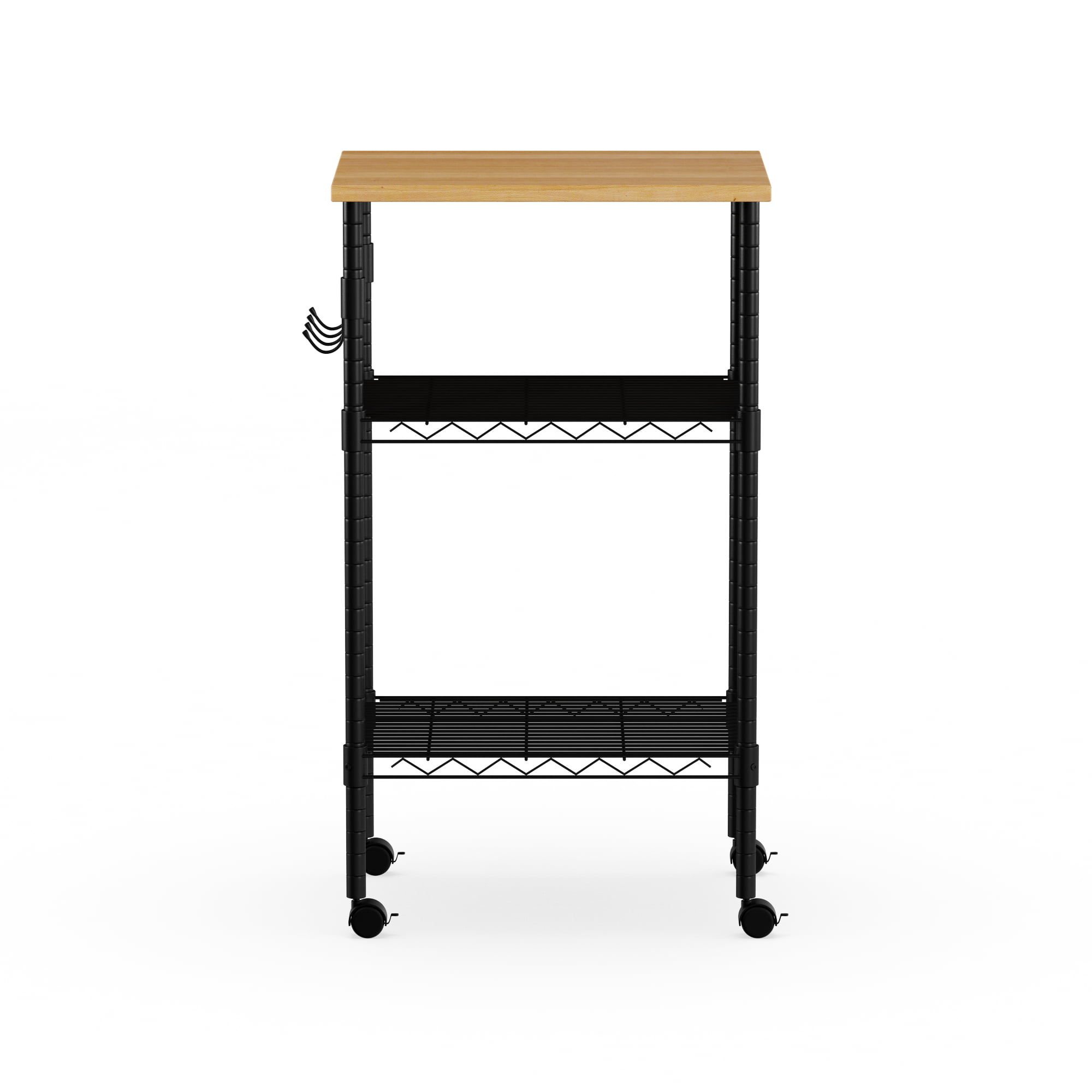 Mainstays Black Metal Multi-Purpose Rolling Kitchen Cart