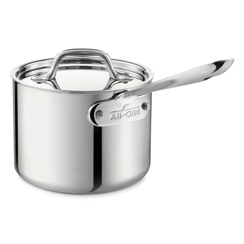 All-Clad 4202 Stainless Steel Sauce Pan with Lid Cookware. 2-Quart. Silver