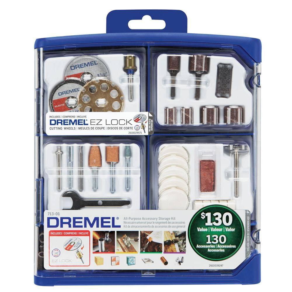 Dremel 71301+43005/40 4300 Series 1.8 Amp Variable Speed Corded Rotary Tool Kit + Rotary Tool Accessory Kit (130-Piece)