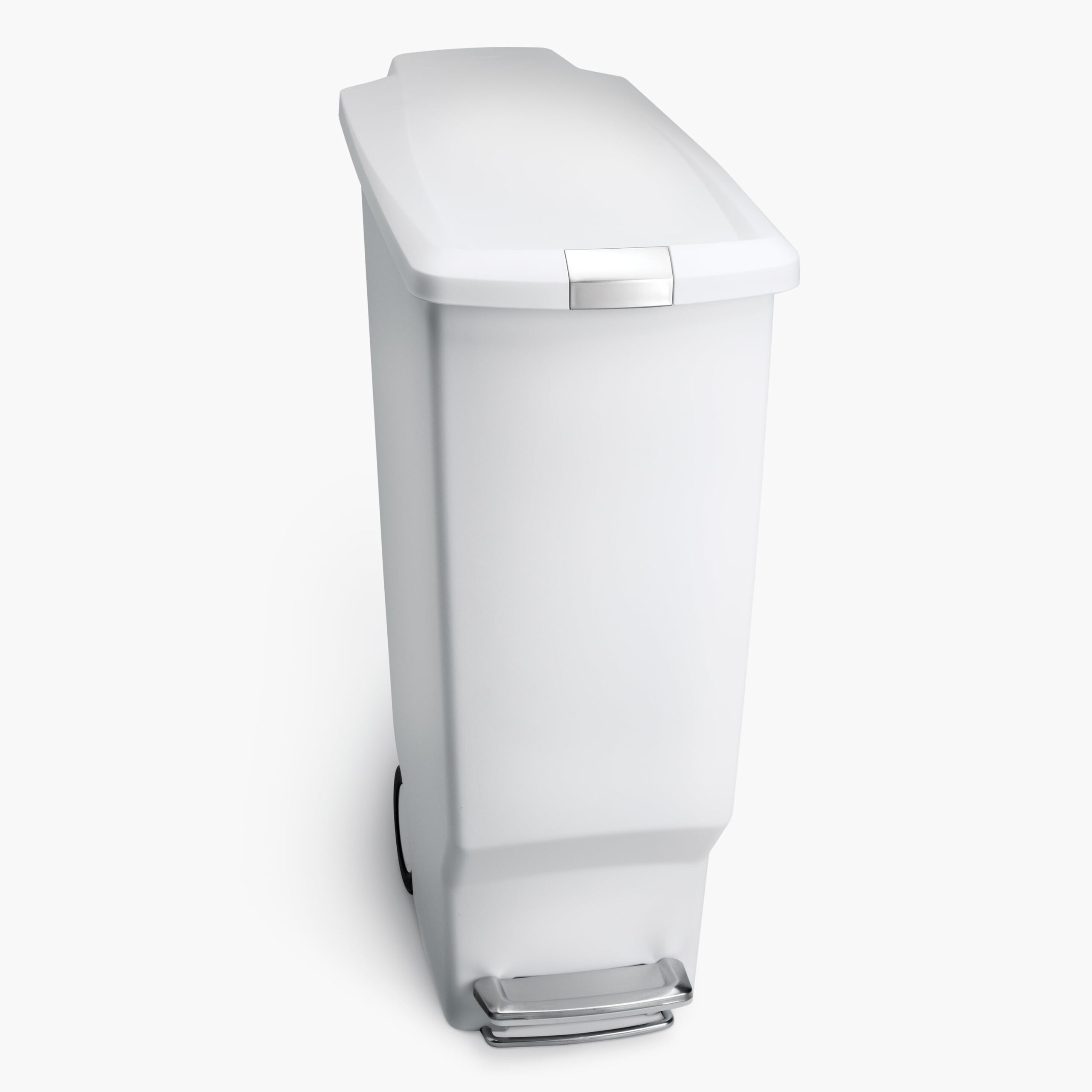 simplehuman 10.6 gal Plastic Slim Kitchen Step Trash Can. White