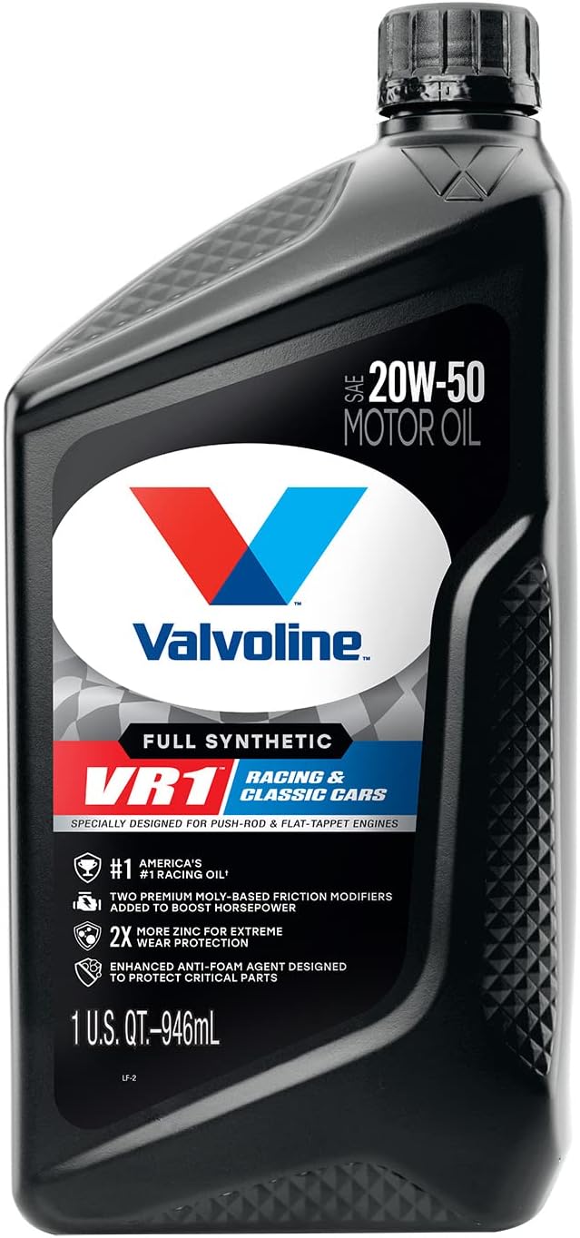 Valvoline VR1 Racing Synthetic SAE 20W-50 Motor Oil 1 QT. Case of 6