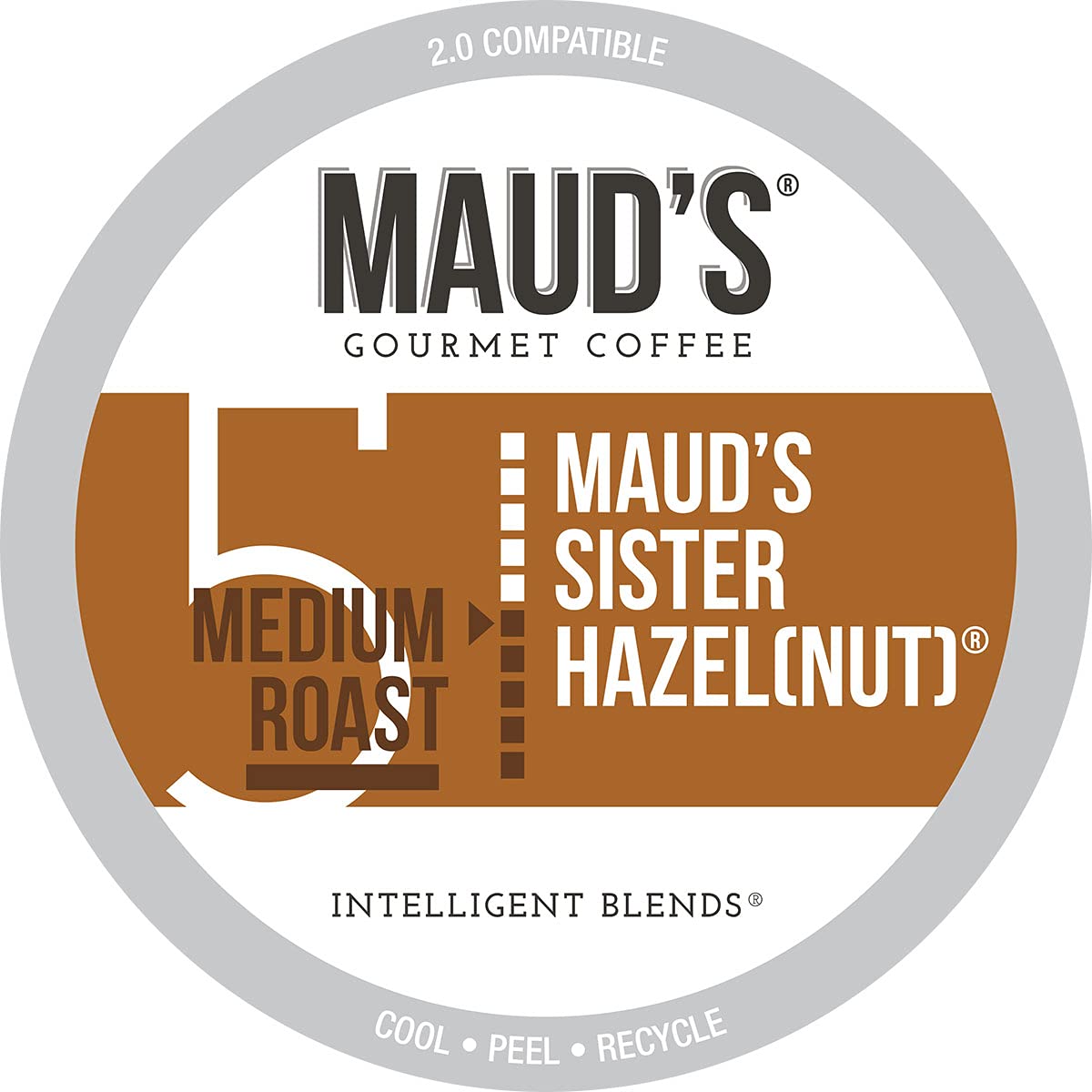 Maud-s Sweet Hazelnut Coffee (Sister Hazelnut). 100ct. Solar Energy Produced Recyclable Single Serve Sweet Hazelnut Flavored Coffee Pods – 100% Arabica Coffee California Roasted. KCup Compatible
