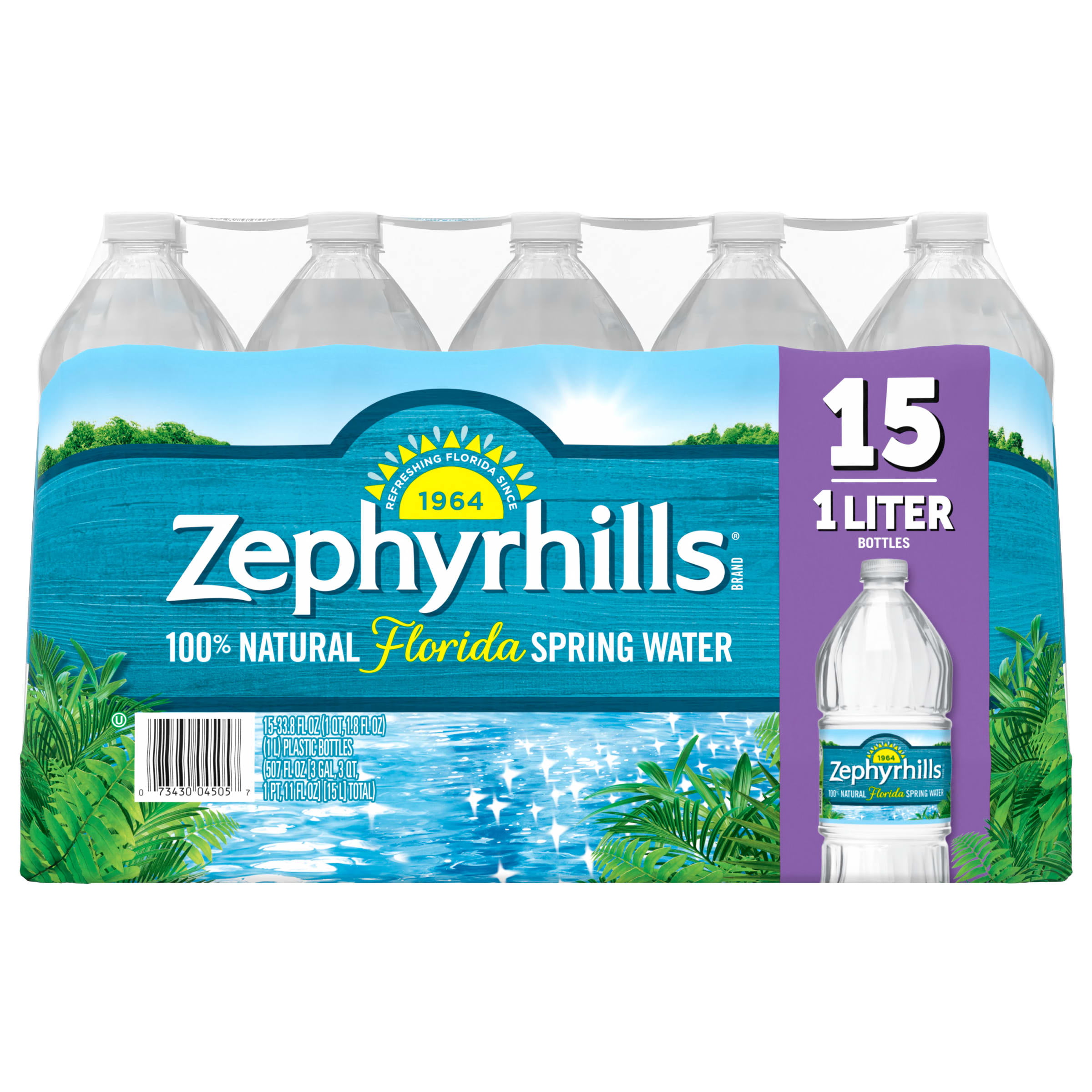 ZEPHYRHILLS Brand 100% Natural Spring Water. 33.8-ounce plastic bottles (Pack of 15)