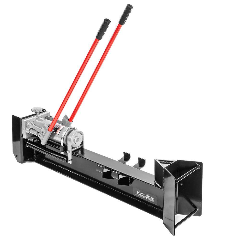 XtremepowerUS 65067-H1 12-Ton Hydraulic Manual Wood Cutter Unit Log Splitter with Built-in Wheels