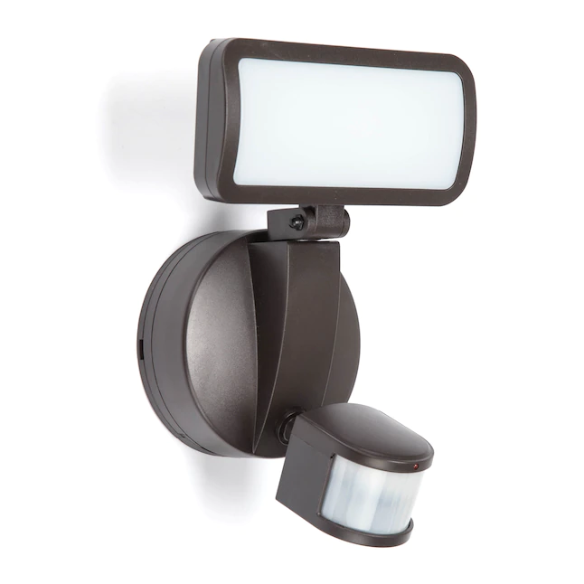 Utilitech  110-Degree 350-Lumen Bronze Solar LED Outdoor Motion-Activated Flood Light with Timer