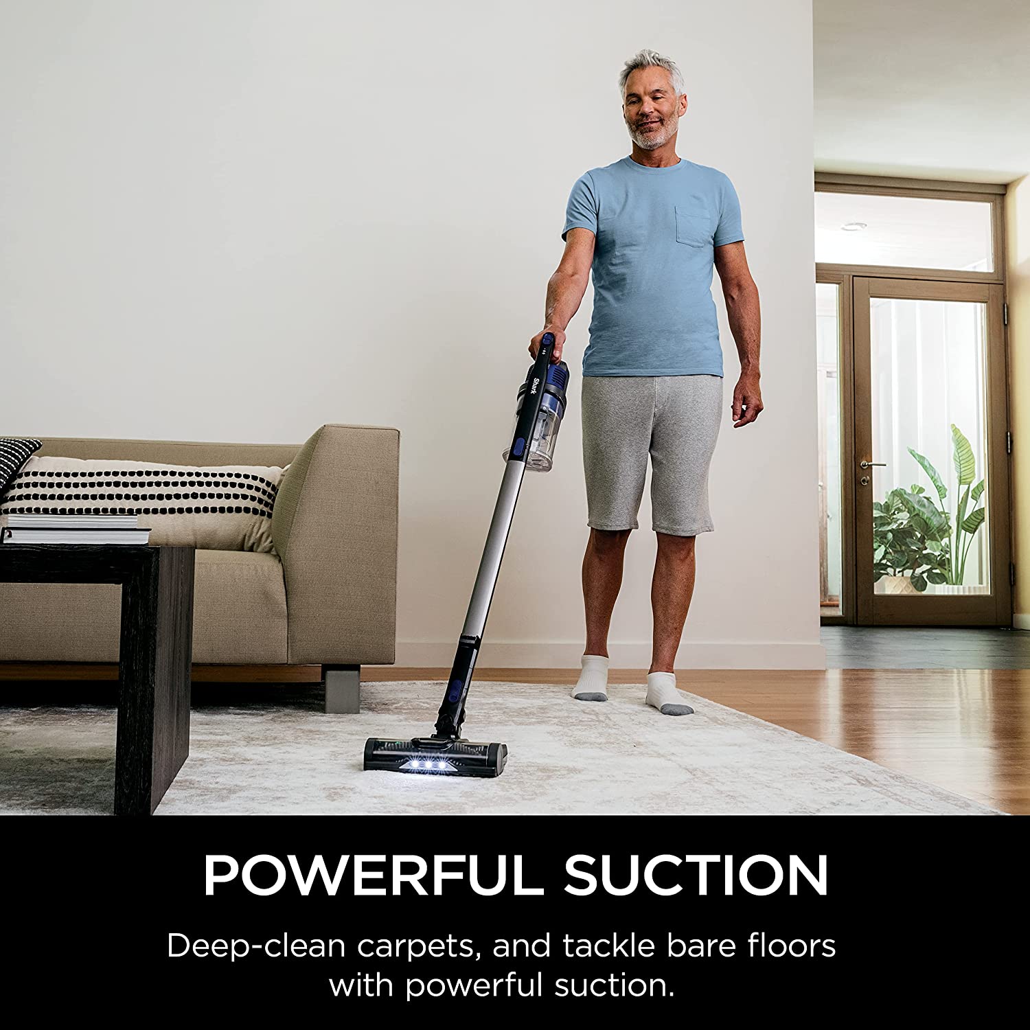Shark IX141 Pet Cordless Stick Vacuum with XL Dust Cup. LED Headlights. Removable Handheld. Crevice Tool & Pet Multi-Tool. 40min Runtime. Grey/Iris