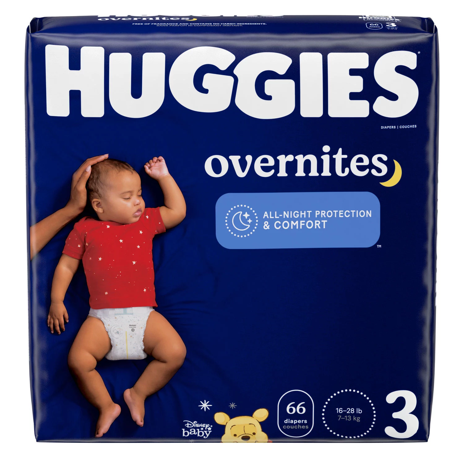 Nighttime Baby Diapers Size 3. 132 Ct. Huggies Overnites