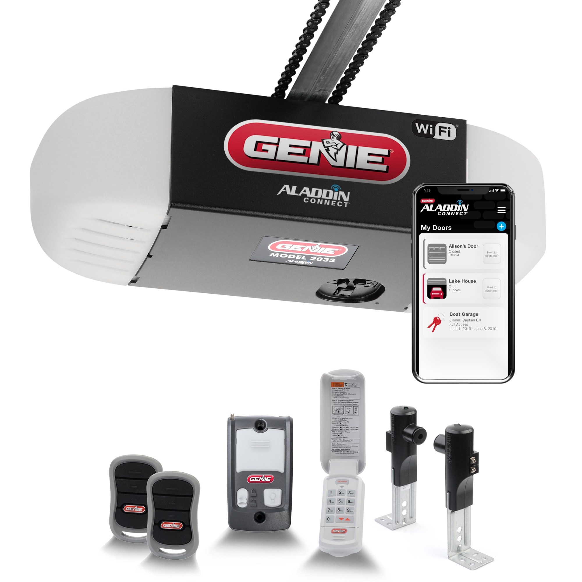 Genie 0.5-HP ChainGlide Connect Smart Chain Drive Garage Door Opener Wi-fi Compatibility
