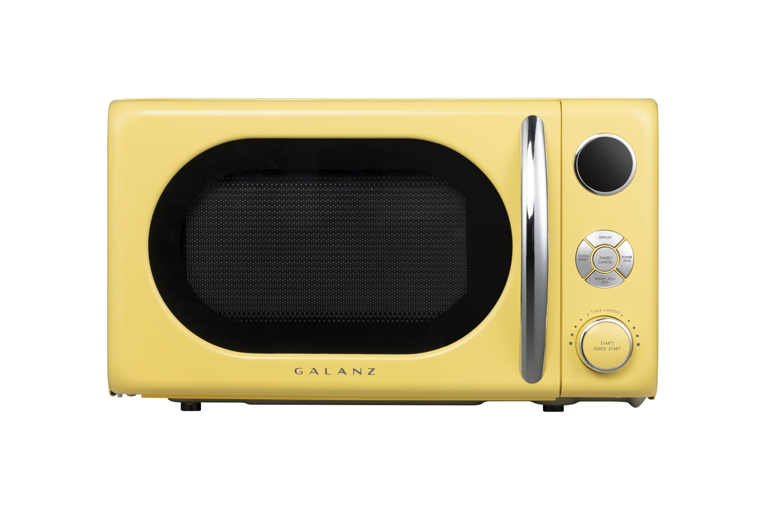 Galanz 0.7 Cu. ft. Retro Countertop Microwave Oven. 700 Watts. Yellow