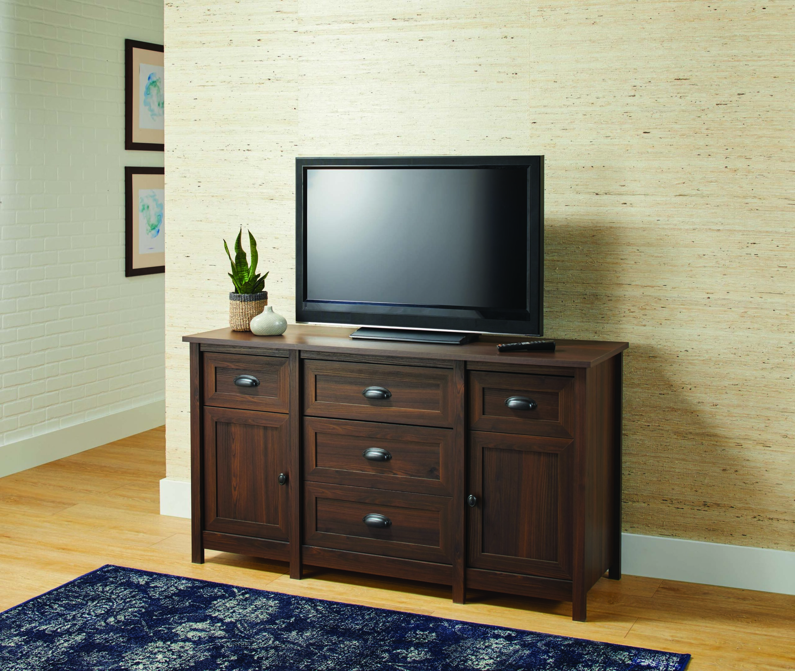 Better Homes & Gardens Lafayette TV Stand. for TVs up to 50″. English Walnut Finish