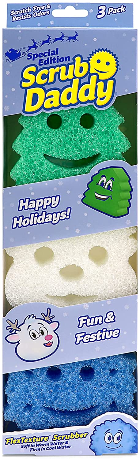 Scrub Daddy Sponge Set - Holiday Shapes - Non Scratch Scrubbers 3 Count 1Pack