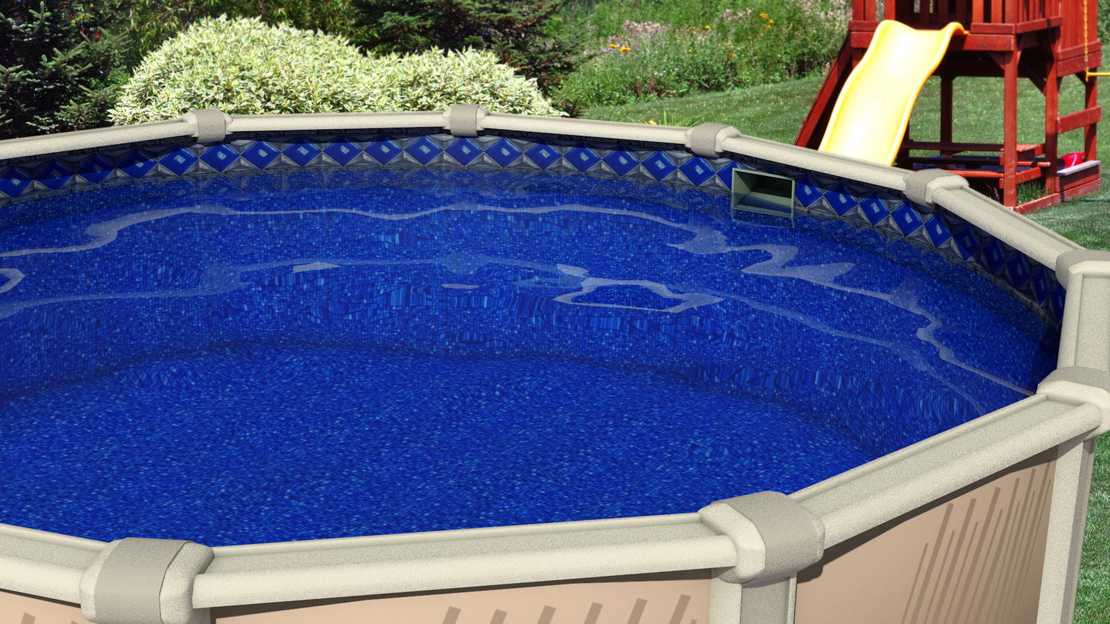 SmartLine Unibead Liner for 24′ Round Swimming Pool | 52″ Height | 25 Gauge | Crystal Tile