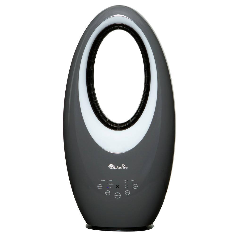 LivePure LP1500FAN-G Bladeless Vortex 22 in. Oscillating Pedestal Fan with LED Accent Light