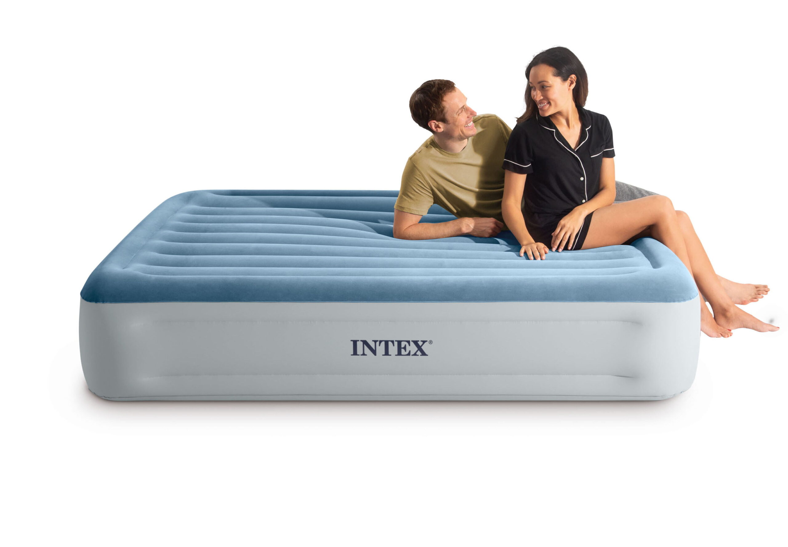 Intex 15″ Essential Rest Dura-Beam Airbed Mattress with Internal Pump Included - Queen