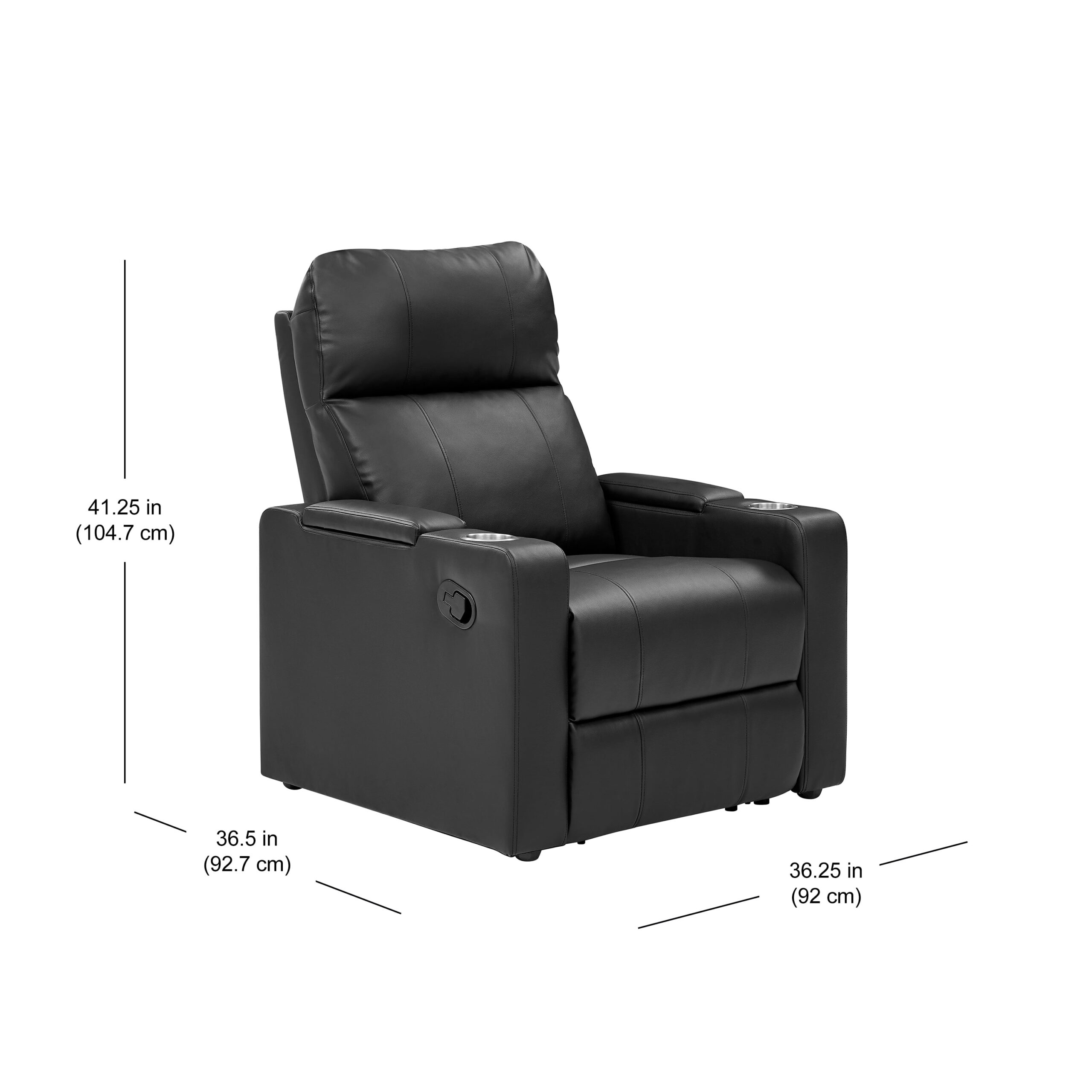 Mainstays Home Theater Recliner with USB charging ports. Faux Leather. Multiple Finishes