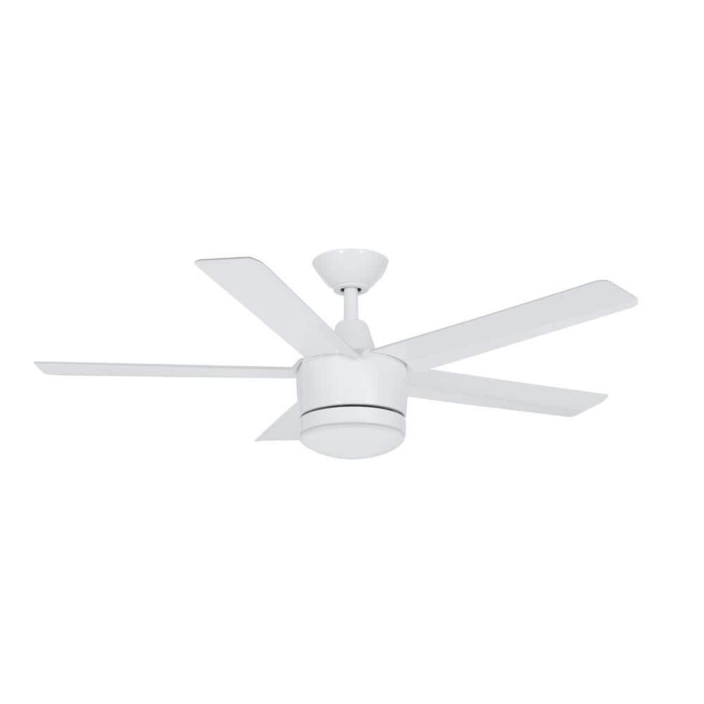 Home Decorators Collection SW1422-48in-WH Merwry 48 in. Integrated LED Indoor White Ceiling Fan with Light Kit and Remote Control
