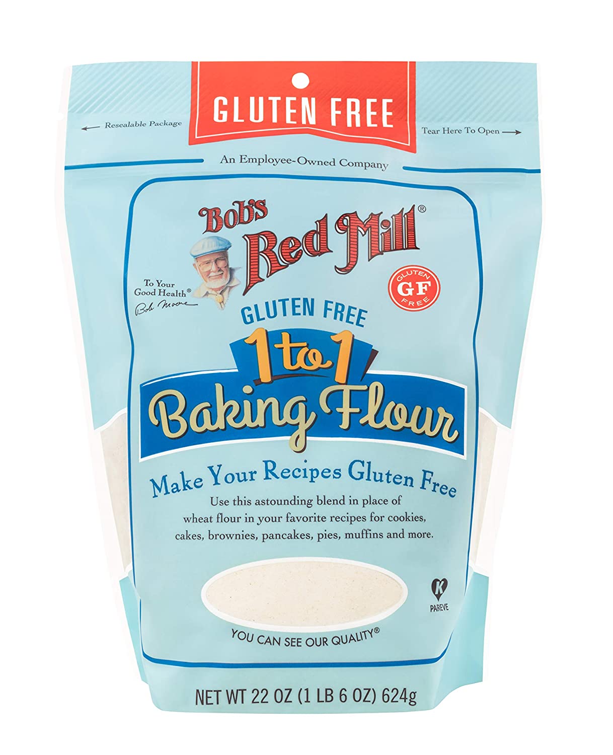Bob-s Red Mill Gluten Free 1-to-1 Baking Flour. 22-ounce (Pack of 4)