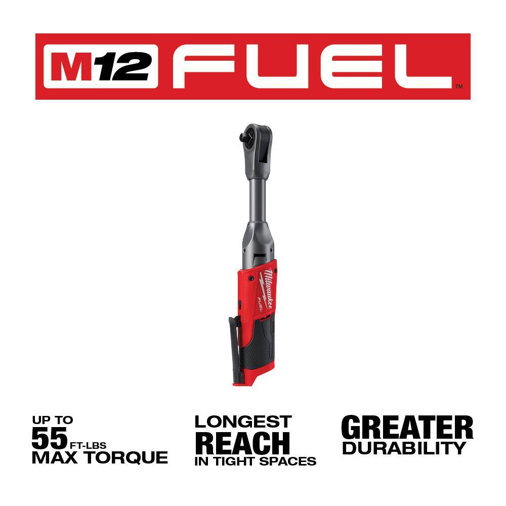 Milwaukee 2560-20 M12 FUEL 12V 3/8 in. Lithium-Ion Brushless Cordless Extended Reach Ratchet (Tool-Only)