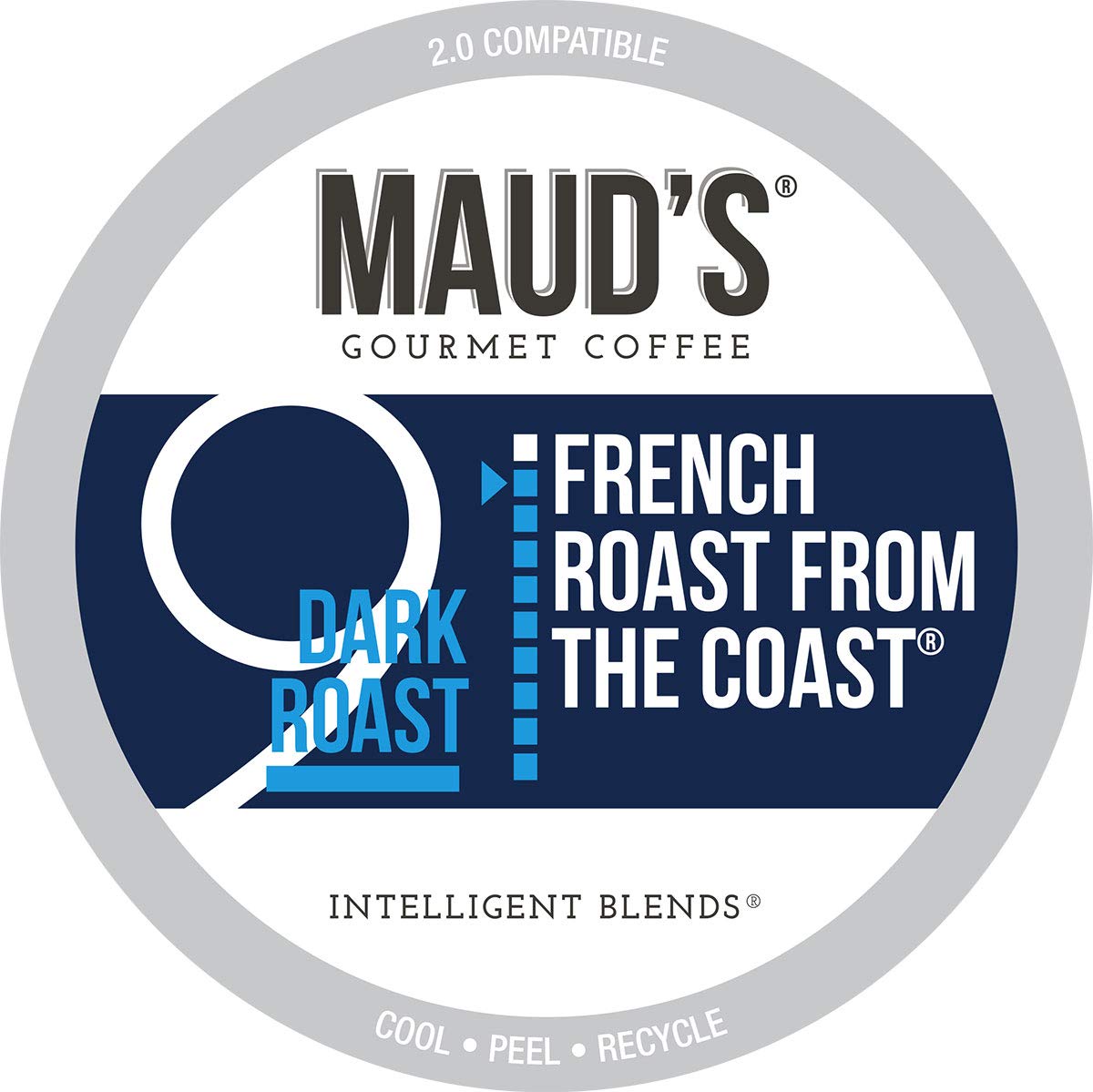 Maud-s French Roast Coffee (French Roast From The Coast). 100ct. Solar Energy Produced Recyclable Single Serve French Roast Coffee Pods – 100% Arabica Coffee California Roasted. KCup Compatible