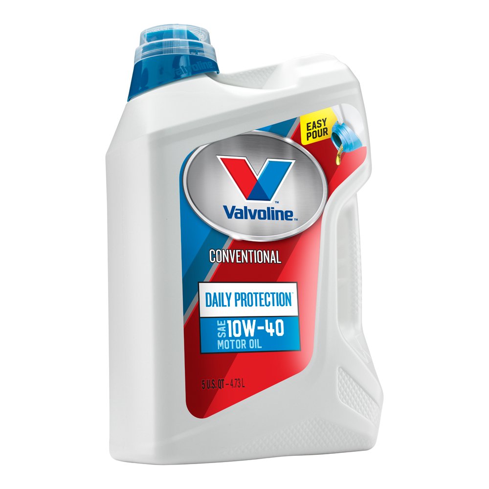 Valvoline Daily Protection SAE 10W-40 Conventional Motor Oil. Easy-Pour 5 Quart