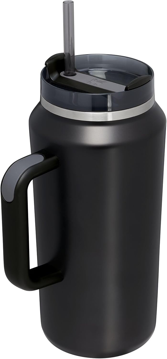 Stanley Quencher H2.0 FlowState Stainless Steel Vacuum Insulated Tumbler with Lid and Straw. Black Glow . 64 oz