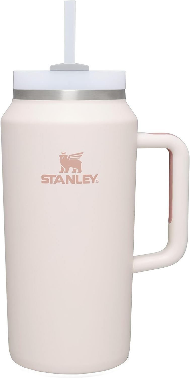 Stanley Quencher H2.0 FlowState Stainless Steel Vacuum Insulated Tumbler with Lid and Straw. Rose Quartz. 64 oz