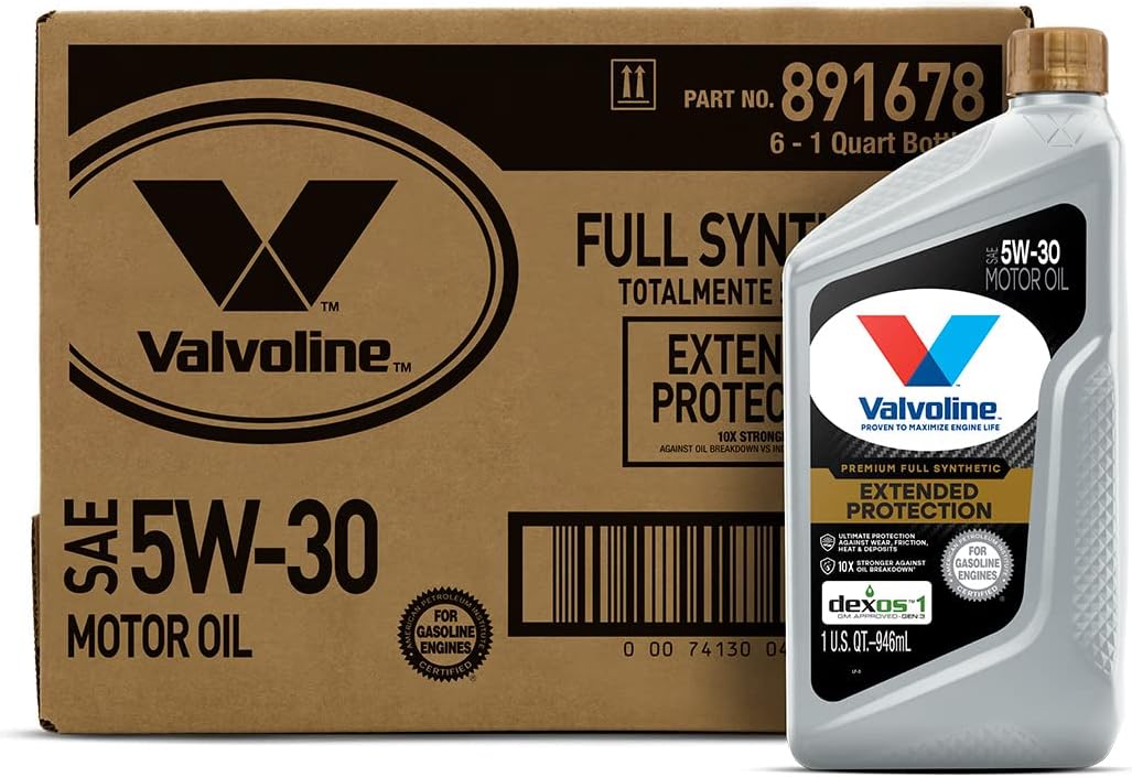 Valvoline Extended Protection SAE Full Synthetic Motor Oil SAE 5W-30 1 QT. Case of 6