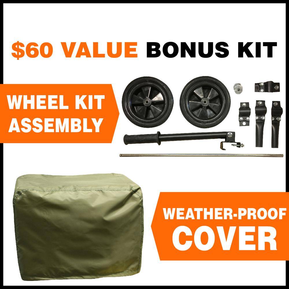 Sportsman 806564 4.000-Watt/3.500-Watt Recoil Start Dual Fuel Powered Portable Generator with Protective Cover and Wheel Kit