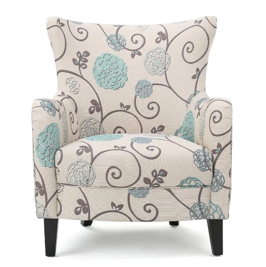 Noble House Arabella Multicolor Floral Fabric Club Chair